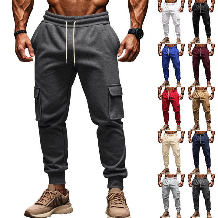 Herren Cargo-Jogginghose mit elastischem Bund und multifunktionalen Taschen Aliams