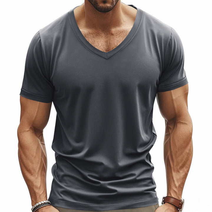 Herren V-Ausschnitt T-Shirt aus atmungsaktivem Funktionsmaterial Aliams 1754373690