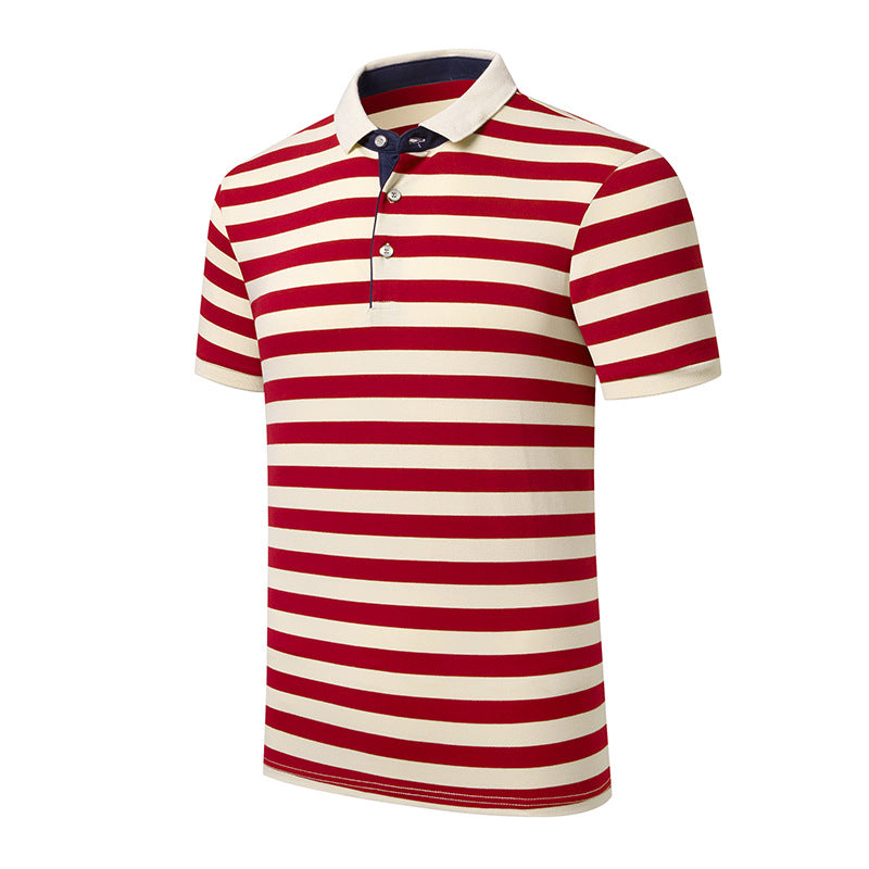 Herren Kurzarm-Polohemd mit modernem Streifenmuster und Komfortpassform Aliams