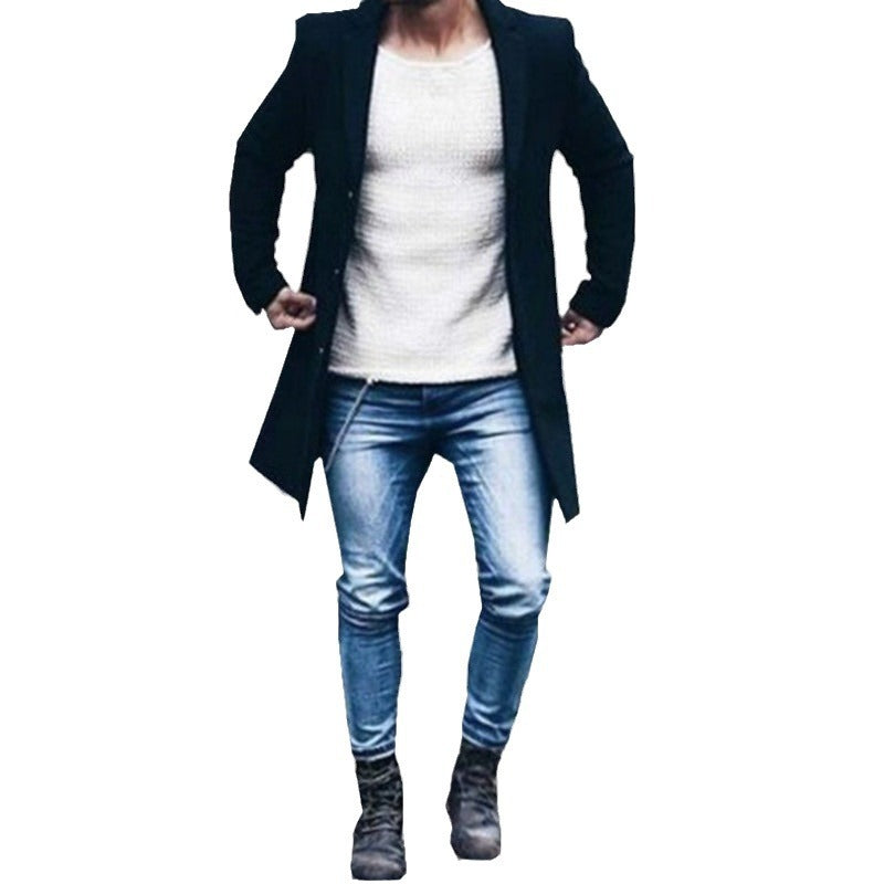 Herren eleganter Mantel mit hochwertigen Details Aliams