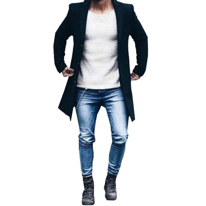 Herren eleganter Mantel mit hochwertigen Details Aliams