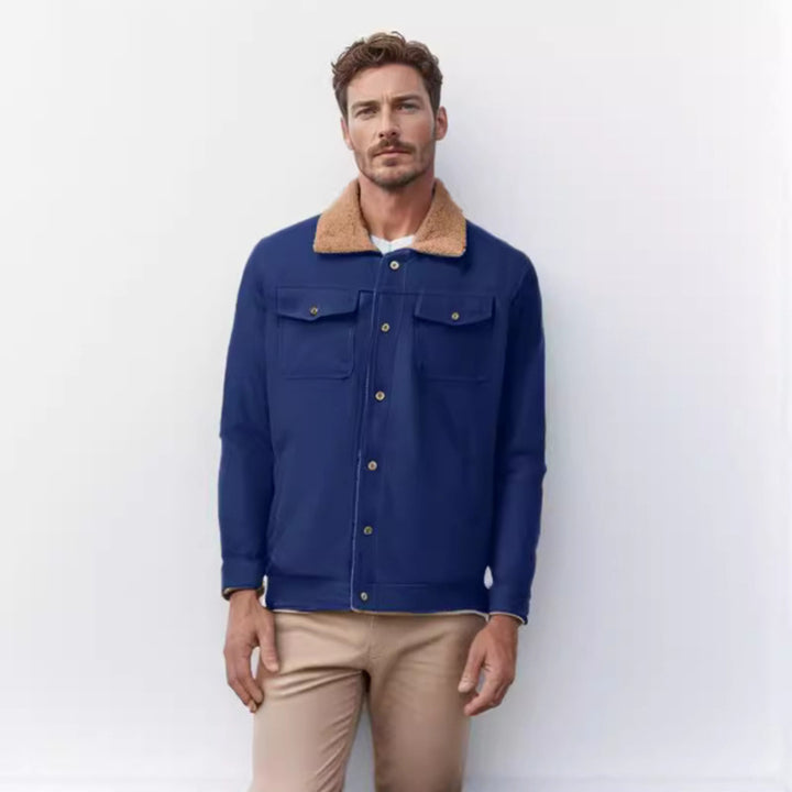 Herren robuste Canvasjacke mit Teddy-Kragen Aliams