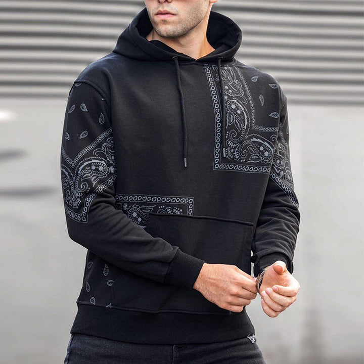 Herren sportlicher Hoodie mit asymmetrischem Bandana-Design Aliams