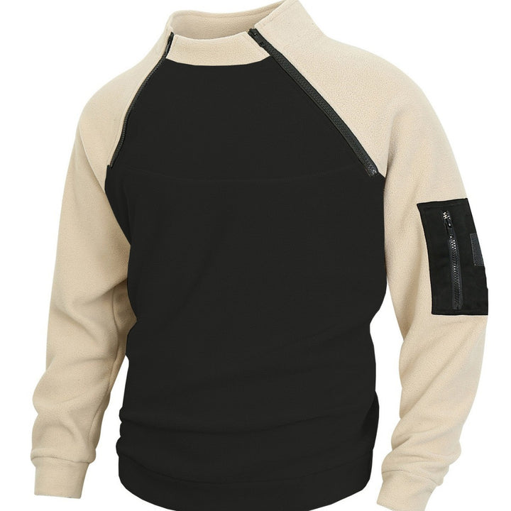 Herren Fleece-Pullover mit hochschließendem Kragen und praktischen Reißverschlussdetail Aliams