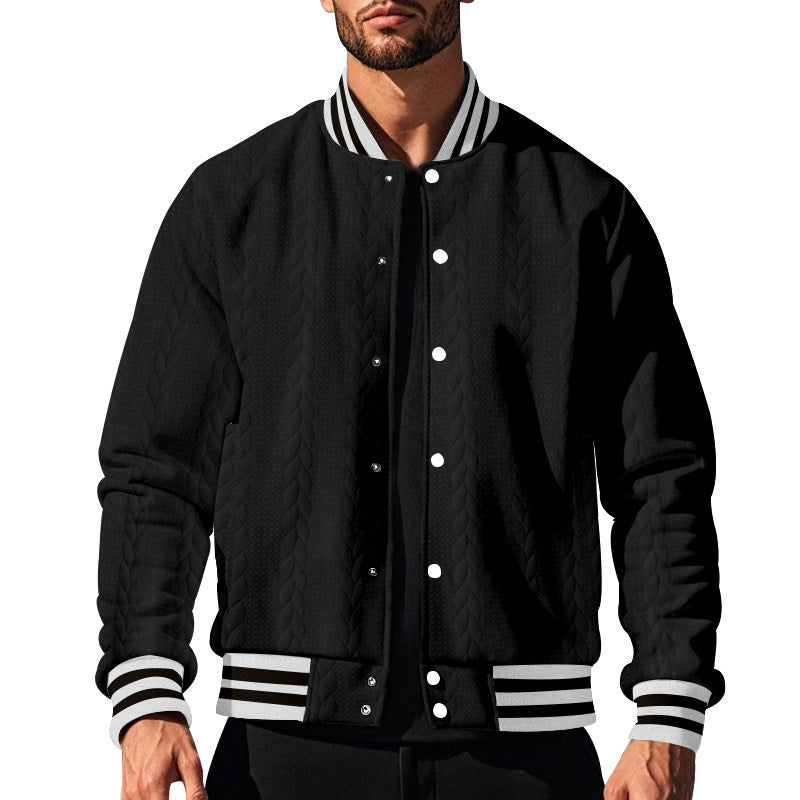 Herren urbane Collegejacke mit strukturiertem Strickdesign Aliams