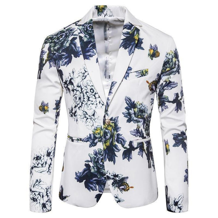 Herren eleganter Blazer mit floralen Muster Aliams