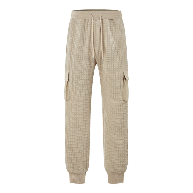 Herren Cargo-Jogginghose mit strukturierter Waffelstruktur und seitlichen Taschen Aliams