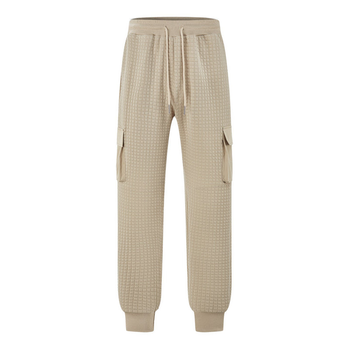 Herren Cargo-Jogginghose mit strukturierter Waffelstruktur und seitlichen Taschen Aliams
