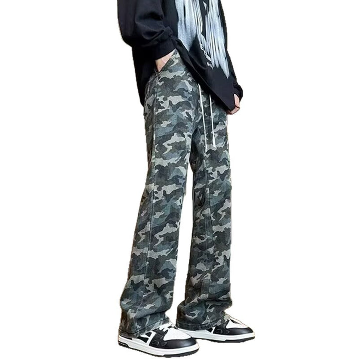 Herren weite Cargohose mit modischem Camouflage-Muster und verstellbarem Bund Aliams