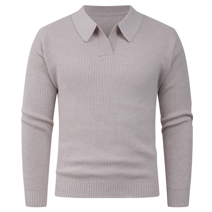Herren eleganter Strickpullover mit modernem V-Ausschnitt und strukturiertem Design Aliams