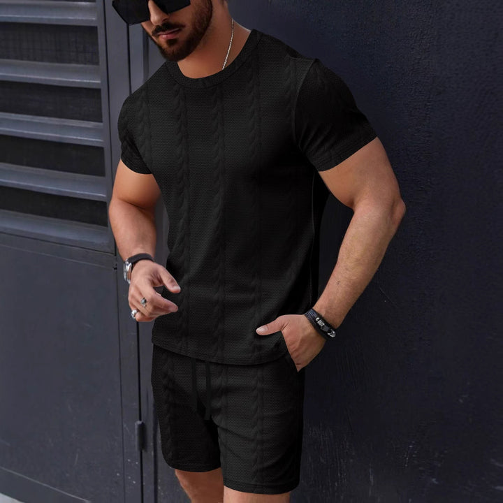 Herren sportliches Kurzarm-T-Shirt und Shorts Set Aliams