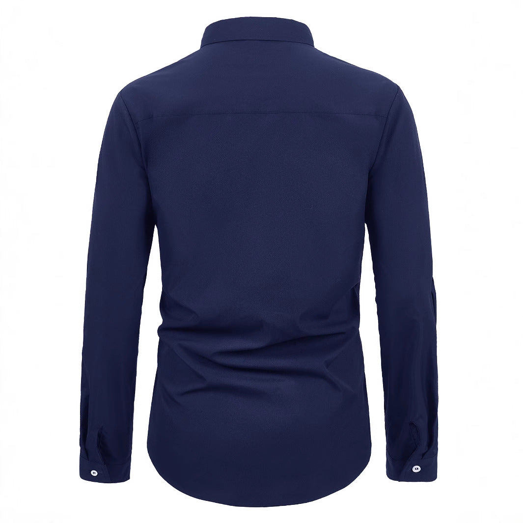 Herren Elegantes Kurzarmhemd mit asymmetrischem Design Aliams