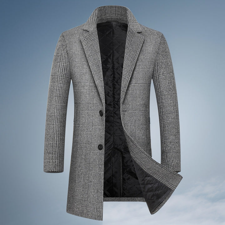 Herren Eleganter Karomantel mit wärmender Innenauskleidung Aliams