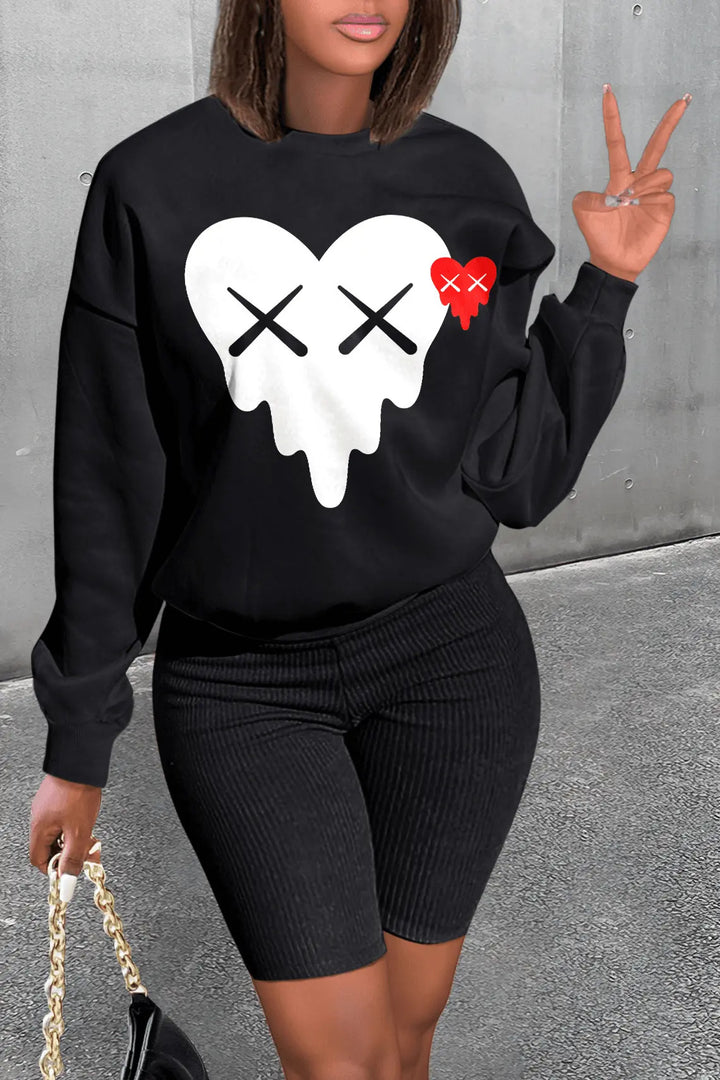 Herren Sweatshirt mit kreativer Herz-Grafik Aliams