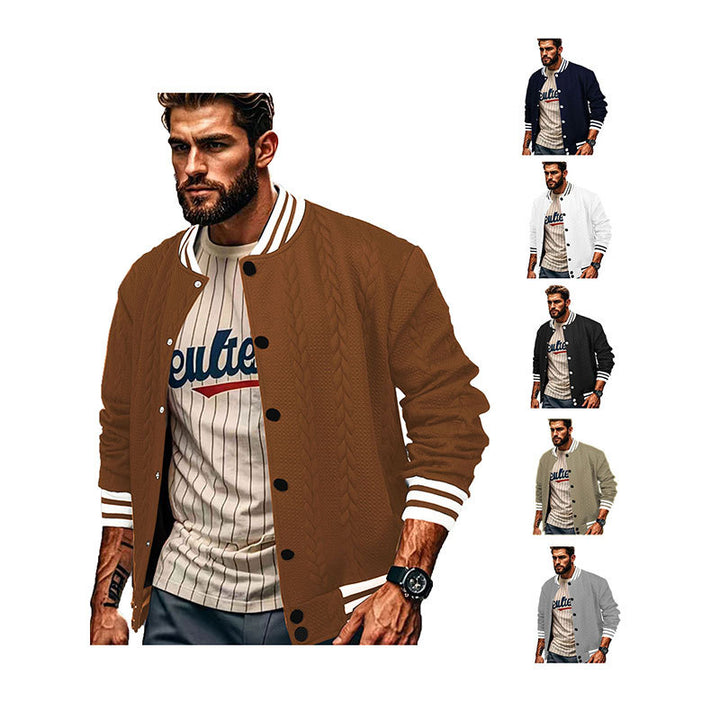 Herren Sportswear-Bomberjacke mit strukturiertem Design und Kontraststreifen Aliams