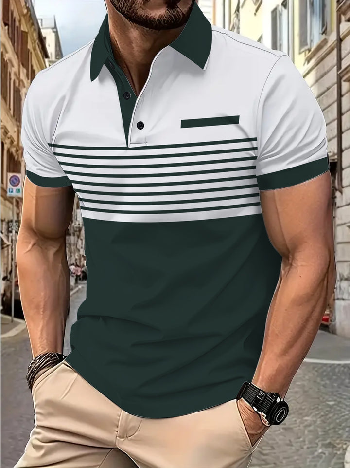 Herren Poloshirt mit modernem Streifendesign und stilvollen Akzenten Aliams