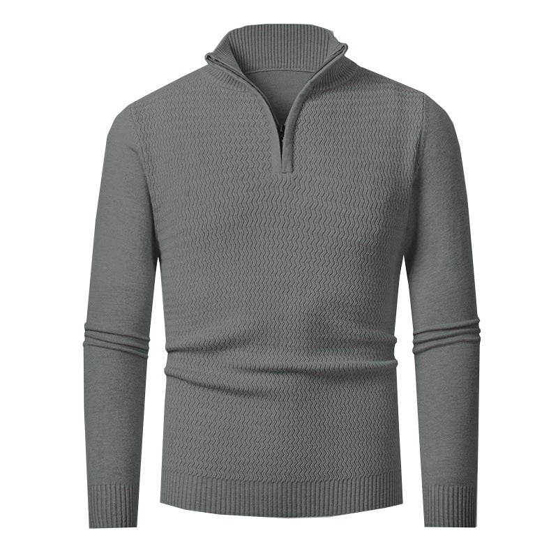 Herren Strickpullover mit hohem Kragen und strukturiertem Design Aliams