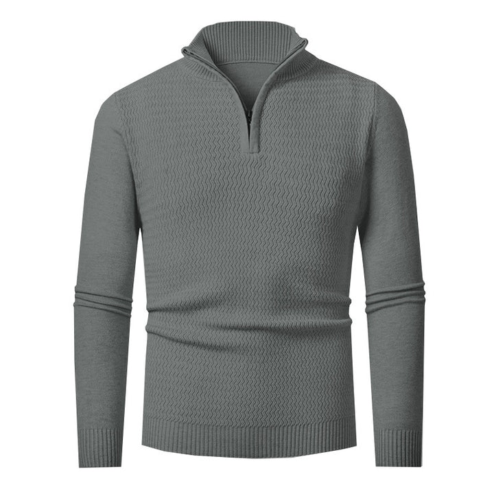 Herren Strickpullover mit hohem Kragen und strukturiertem Design Aliams