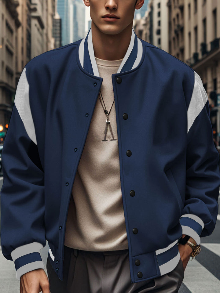 Herren Freizeitjacke im College-Stil mit kontrastierenden Ärmeln Aliams