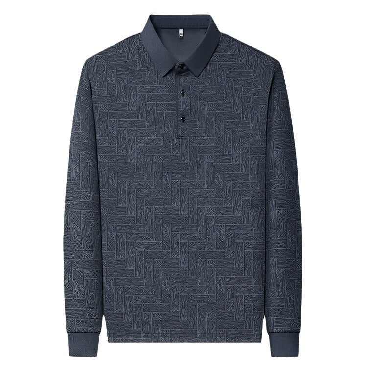 Herren elegante Langarmbluse mit strukturiertem Design Aliams