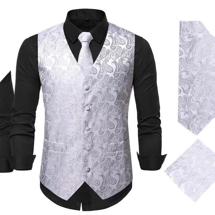 Herren elegante Weste mit Paisley-Muster Aliams