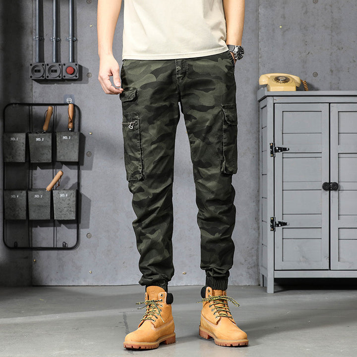 Herren Cargo-Hosen mit mehreren praktischen Taschen und elastischem Bund Aliams