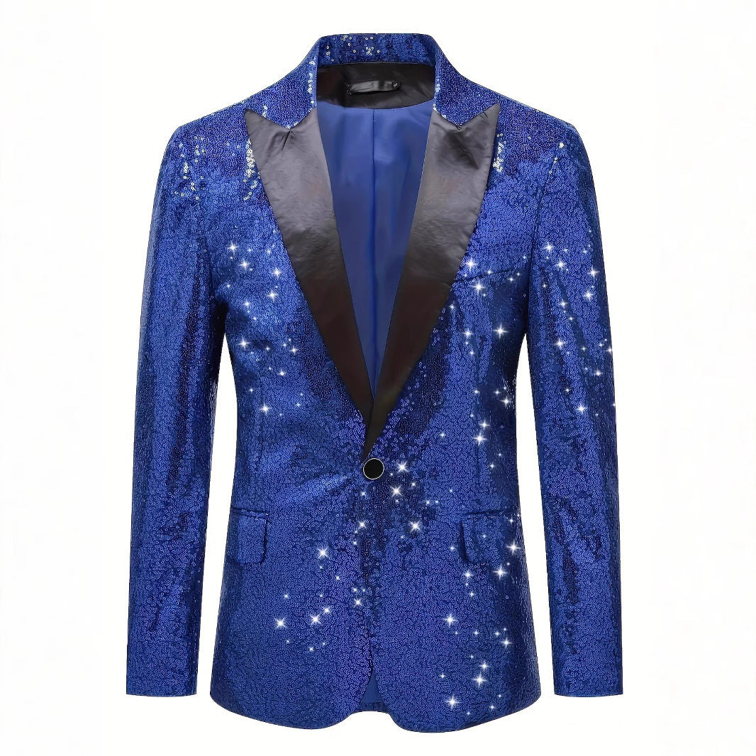 Herren Glitzernder Paillettenblazer mit elegantem Schnitt Aliams