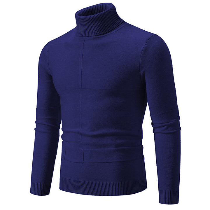 Herren eleganter Rollkragenpullover mit modernem Zopfmuster Aliams