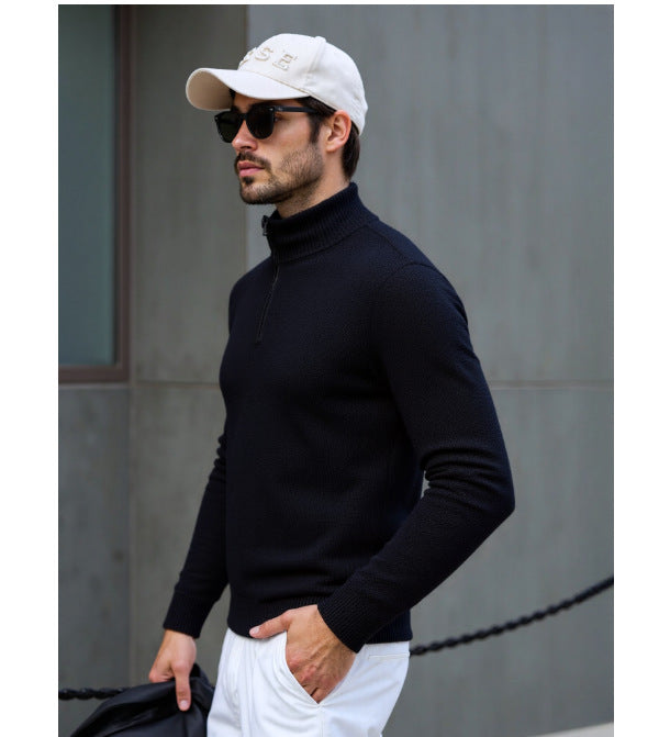 Herren Rollkragenpullover mit modernem Strukturdesign Aliams