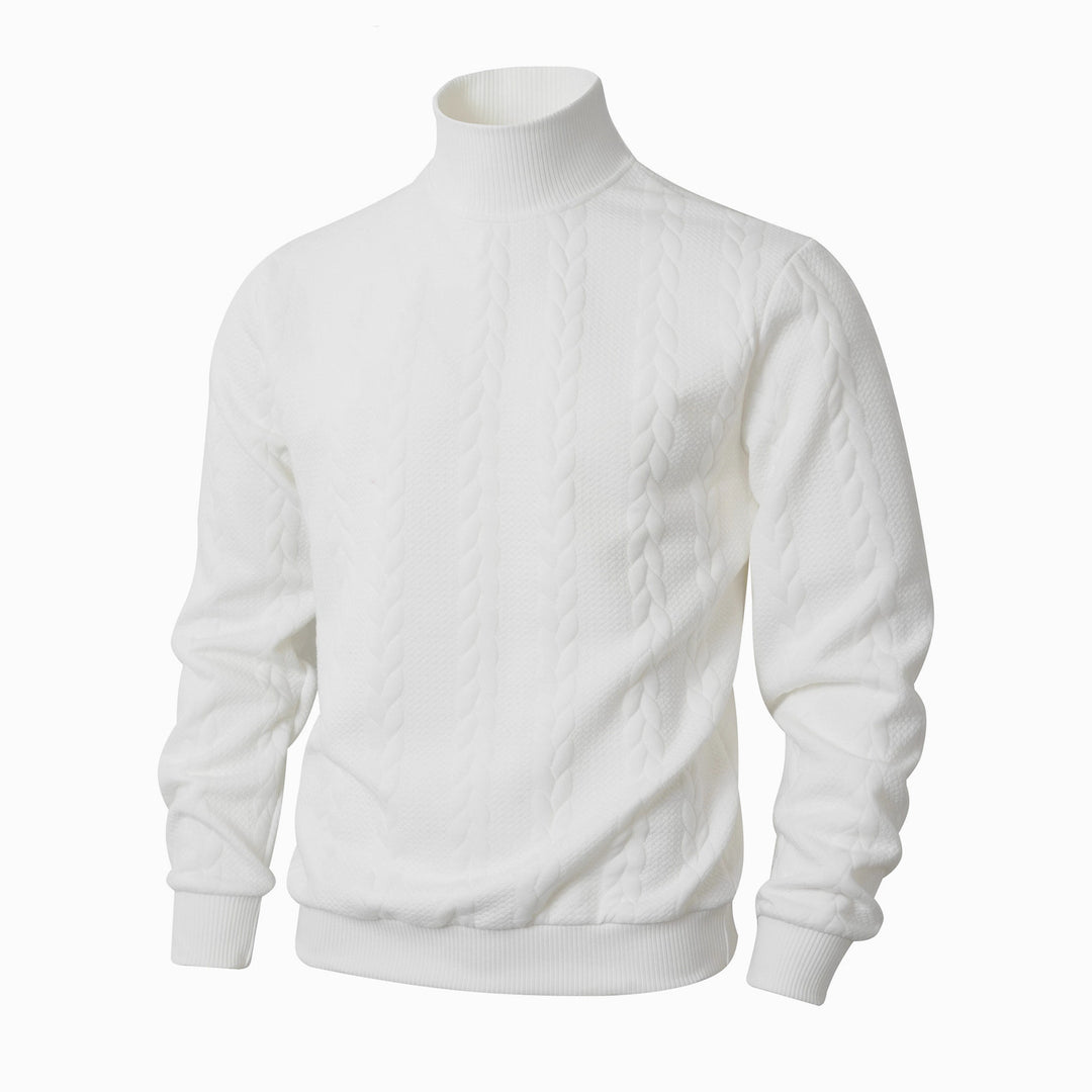Herren Pullover mit hochgeschlossenem Kragen und strukturiertem Muster Aliams