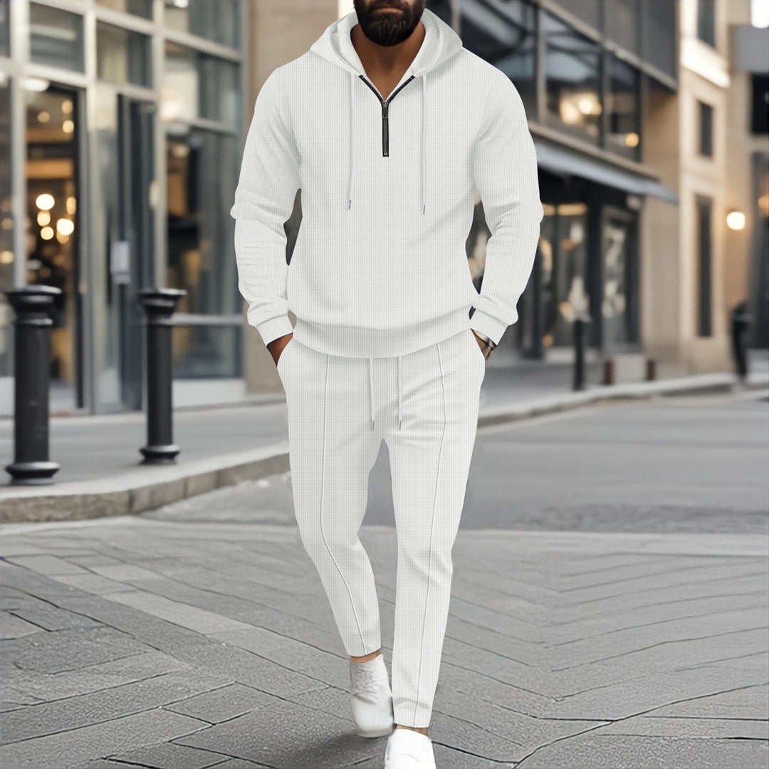 Herren Sportlicher Hoodie mit Reißverschluss und Jogginghose Set Aliams