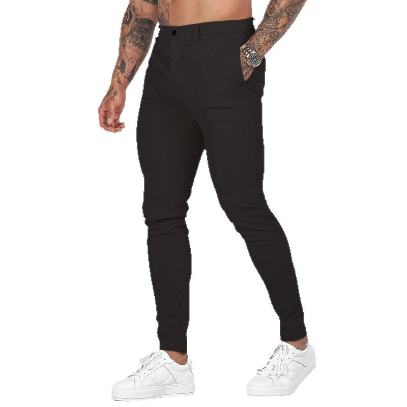 Herren elegante Slim-Fit Chinohose mit elastischem Bund und praktischen Taschen Aliams