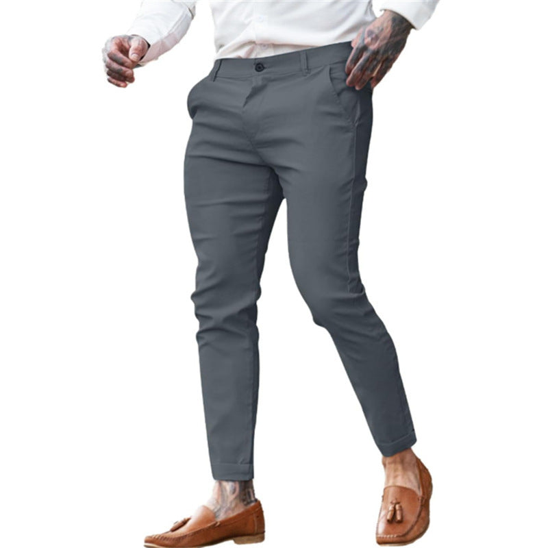 Herren elegante Slim-Fit Businesshose mit elastischem Bund und praktischen Taschen Aliams