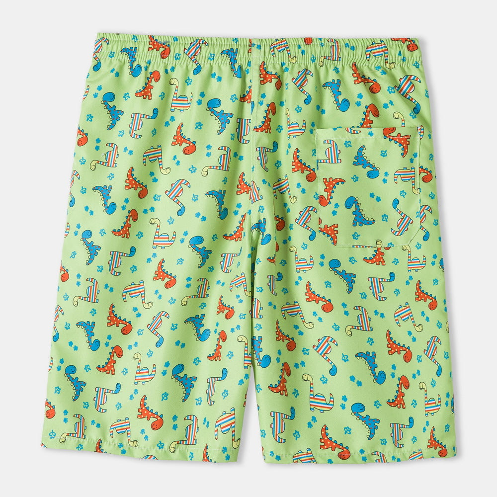 Herren Badeshorts mit verspieltem Dinosaurier-Motiv und elastischem Bund Aliams