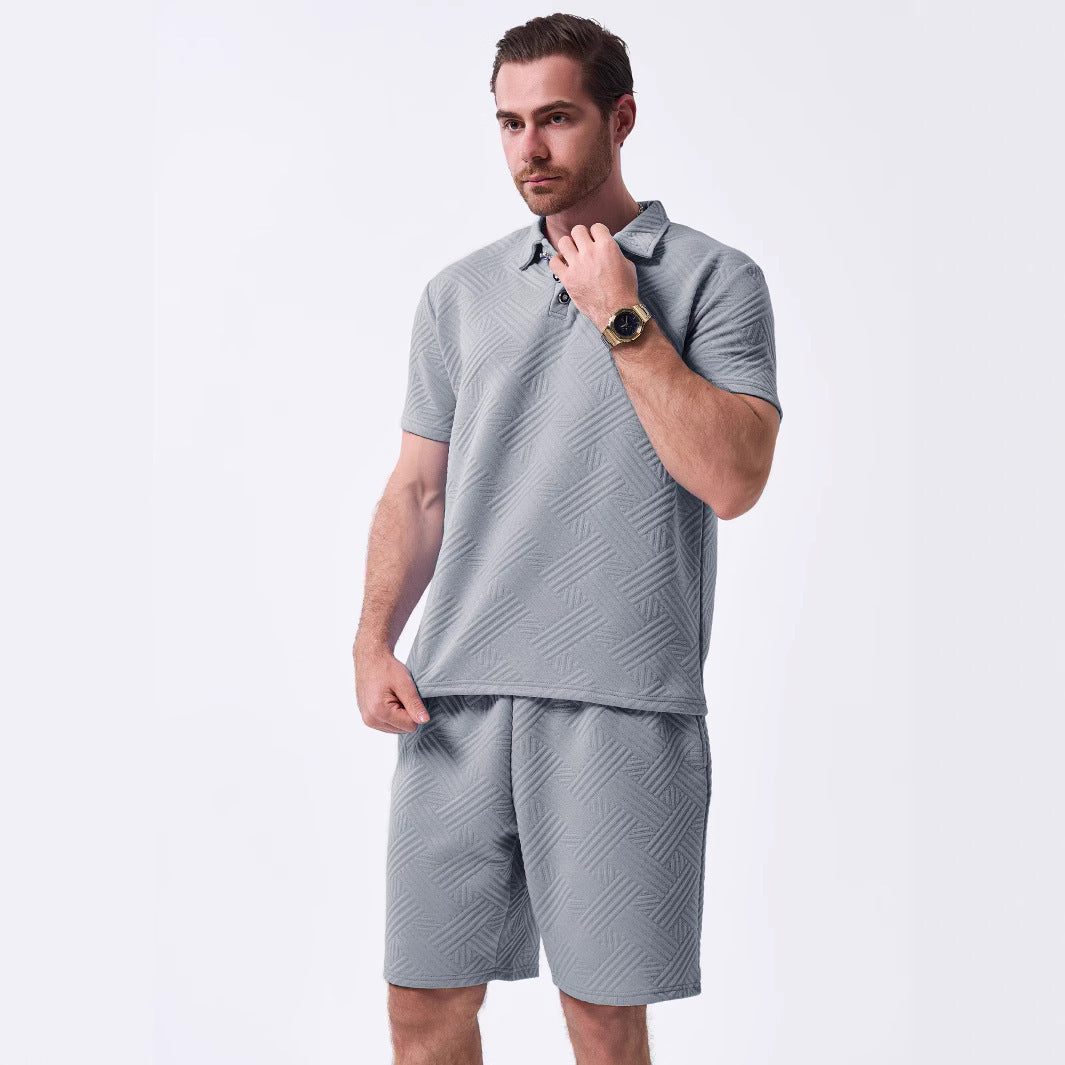 Herren Sportliches Set mit strukturiertem Oberteil und Shorts Aliams