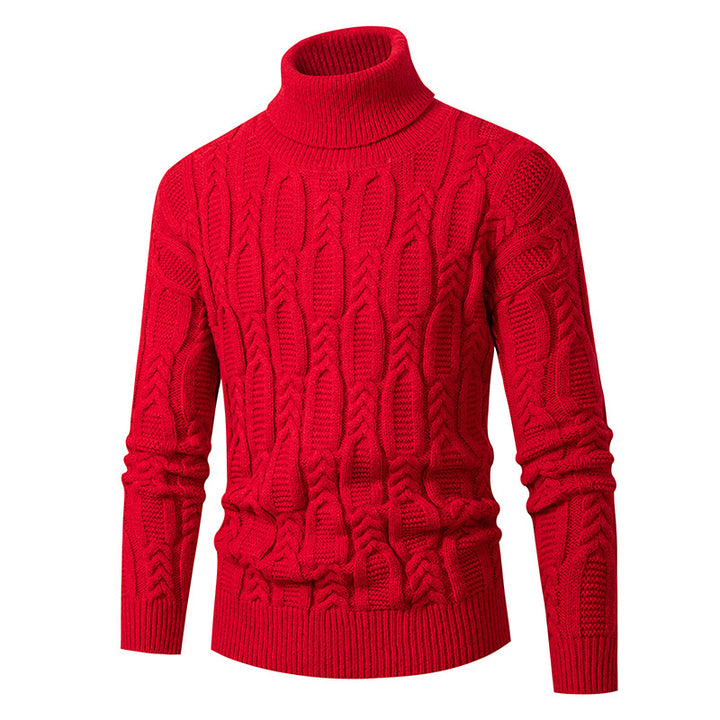 Herren Hochwertiger Rollkragenpullover mit Strukturmuster Aliams