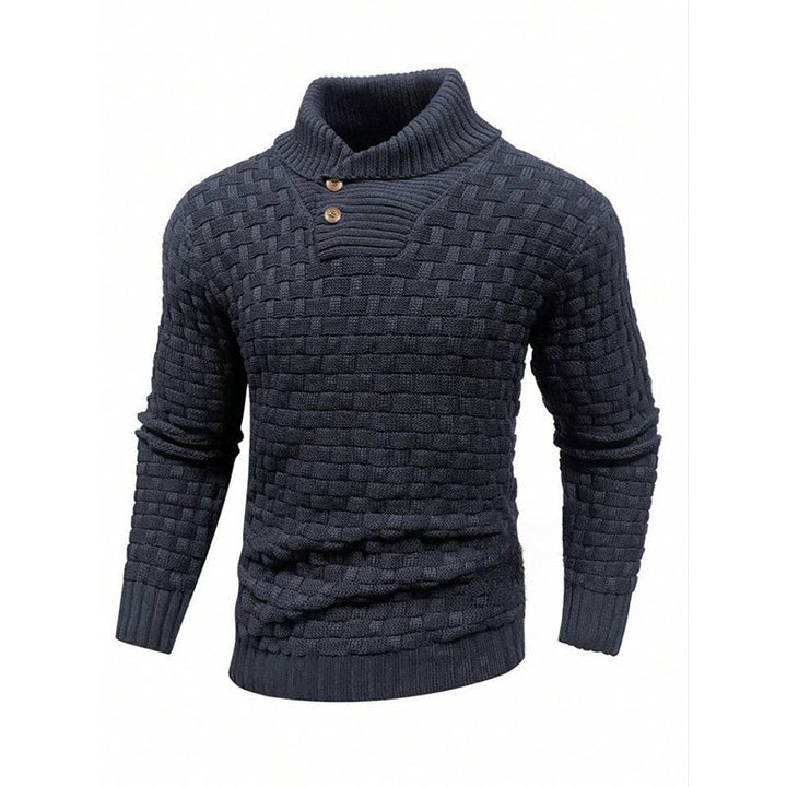 Herren Strickpullover mit Strukturiertem Muster und Modernem Stehkragen Aliams