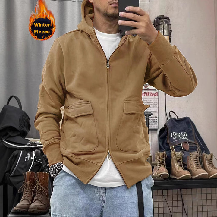 Herren warme Fleecejacke mit praktischen Taschen und modernem Schnitt Aliams