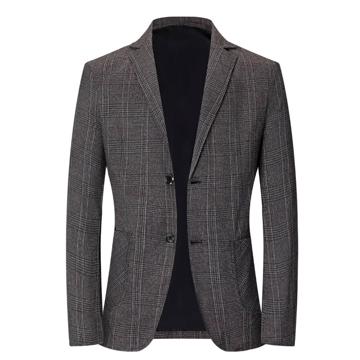 Herren eleganter Blazer mit modernem Karomuster und praktischen Taschen Aliams
