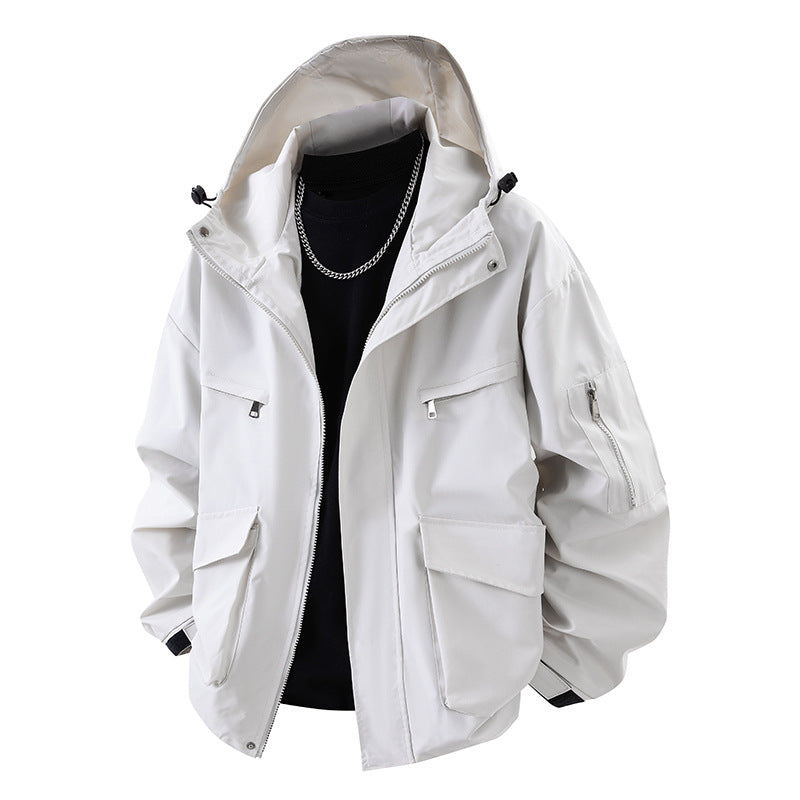 Herren praktische Outdoor-Jacke mit mehreren Taschen Aliams