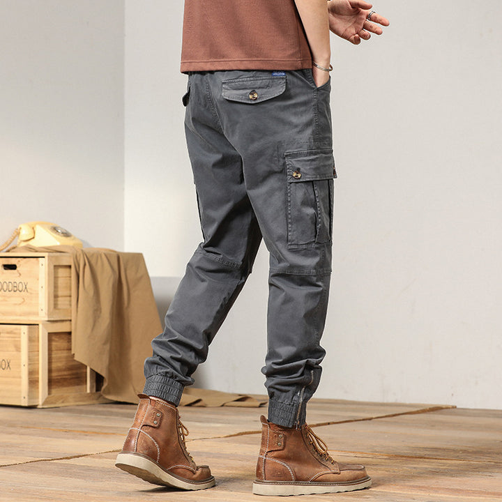 Herren Cargo-Hose mit multifunktionalen Taschen und elastischem Abschluss Aliams