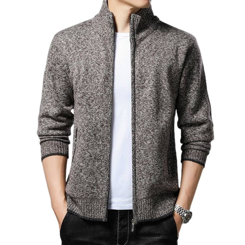 Herren Fleecejacke mit hochgeschlossenem Kragen und praktischen Reißverschlusstaschen Aliams