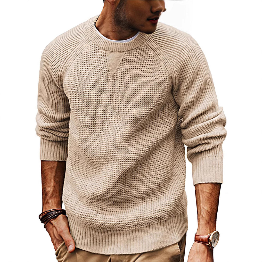 Herren Klassischer Strickpullover mit strukturiertem Muster Aliams