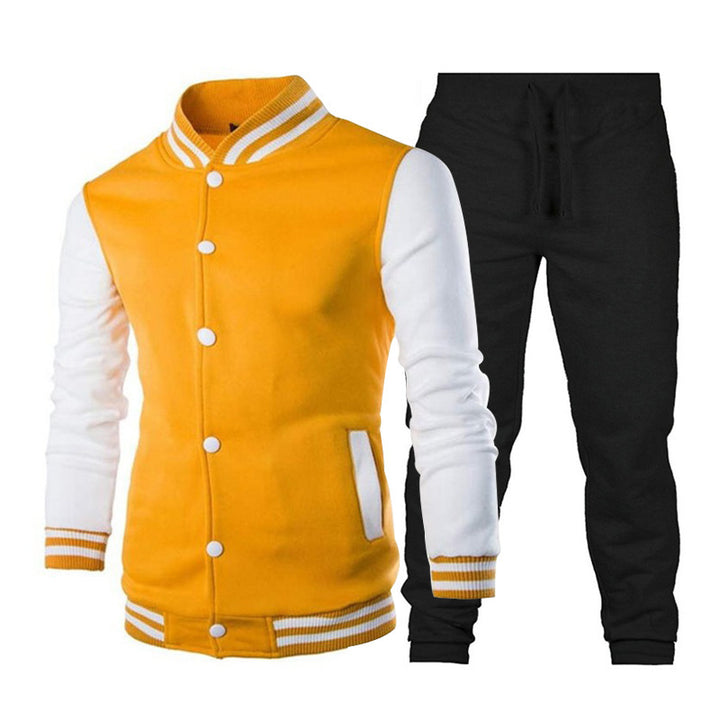 Herren Sportliches Freizeit-Set mit stylischer Baseballjacke und bequemen Jogginghosen Aliams