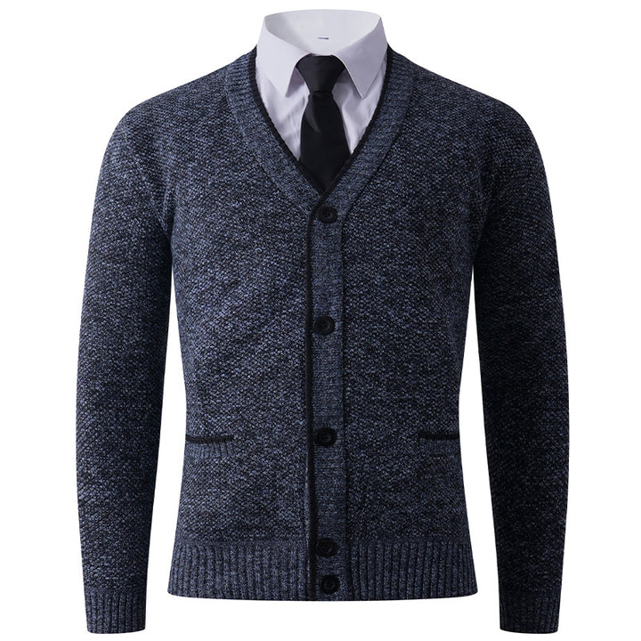 Herren Strickjacke mit V-Ausschnitt und klassischem Design Aliams