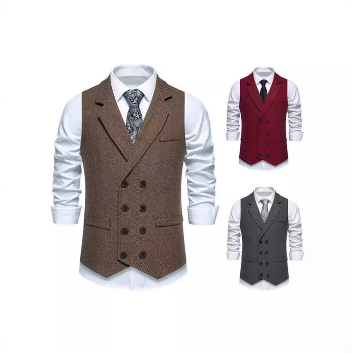 Herren Elegante Anzugweste mit klassischem Hahnentrittmuster und modernem Schnitt Aliams