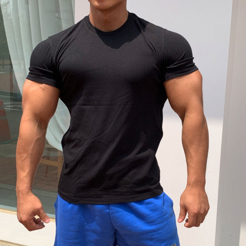 Herren körperbetontes Fitness-T-Shirt und kurze Sportshorts Set Aliams