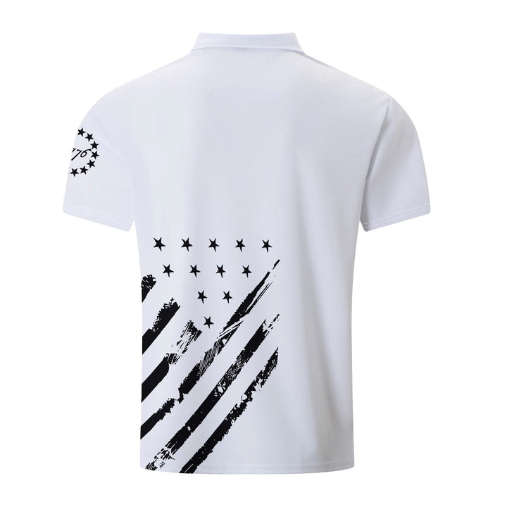 Herren Poloshirt mit patriotischem Print Aliams