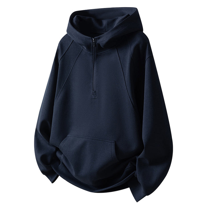 Herren Sportliches Fleece-Hoodie mit halbem Reißverschluss Aliams