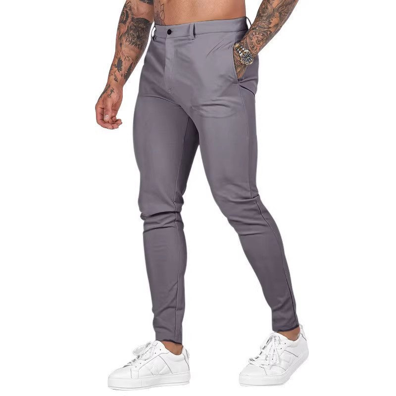 Herren elegante Slim-Fit Chinohose mit elastischem Bund und praktischen Taschen Aliams